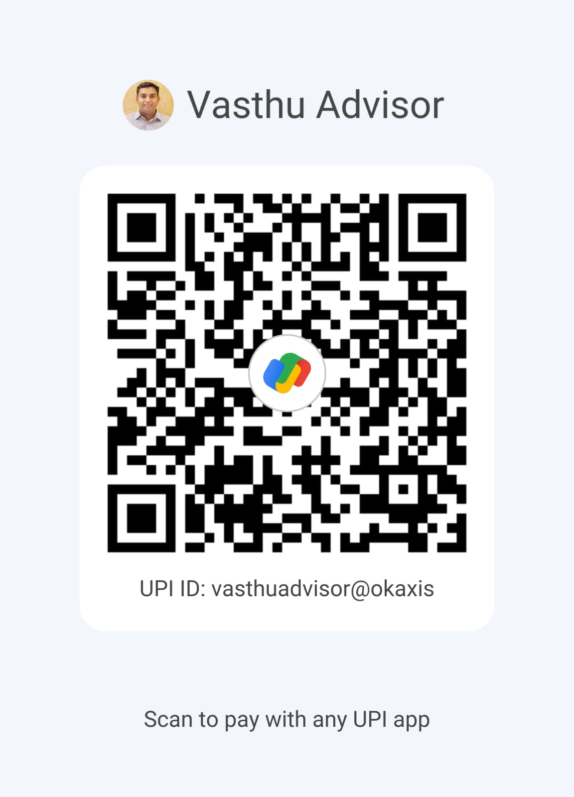 Vasthu Advisor UPI QR — vasthuadvisor@okaxis